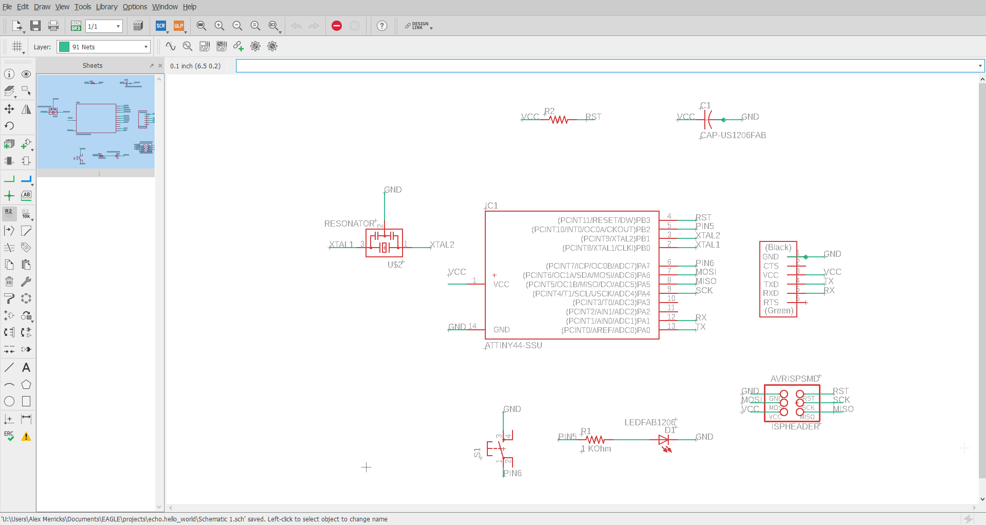 1 schematic pins labelled